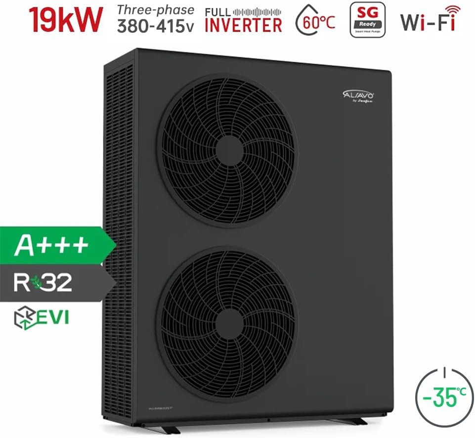 Pompe À Chaleur Air-Eau Monobloc HEAT EVI 19 kW - Triphasée, Double Ventilateur, A+++