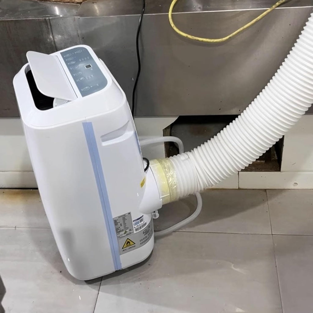 Climatiseur portable au sol 3 vitesses – Flux d'air 70°, roulettes, auto-évaporation