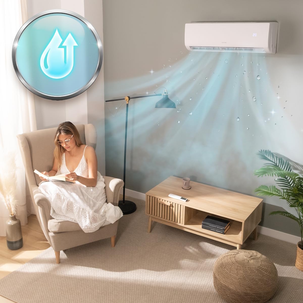 Cecotec Split Climatisation AirClima 24000 Smartfresh - 24 000 BTU, Inverter, Pompe à Chaleur, 5 Modes, 8 Vitesses