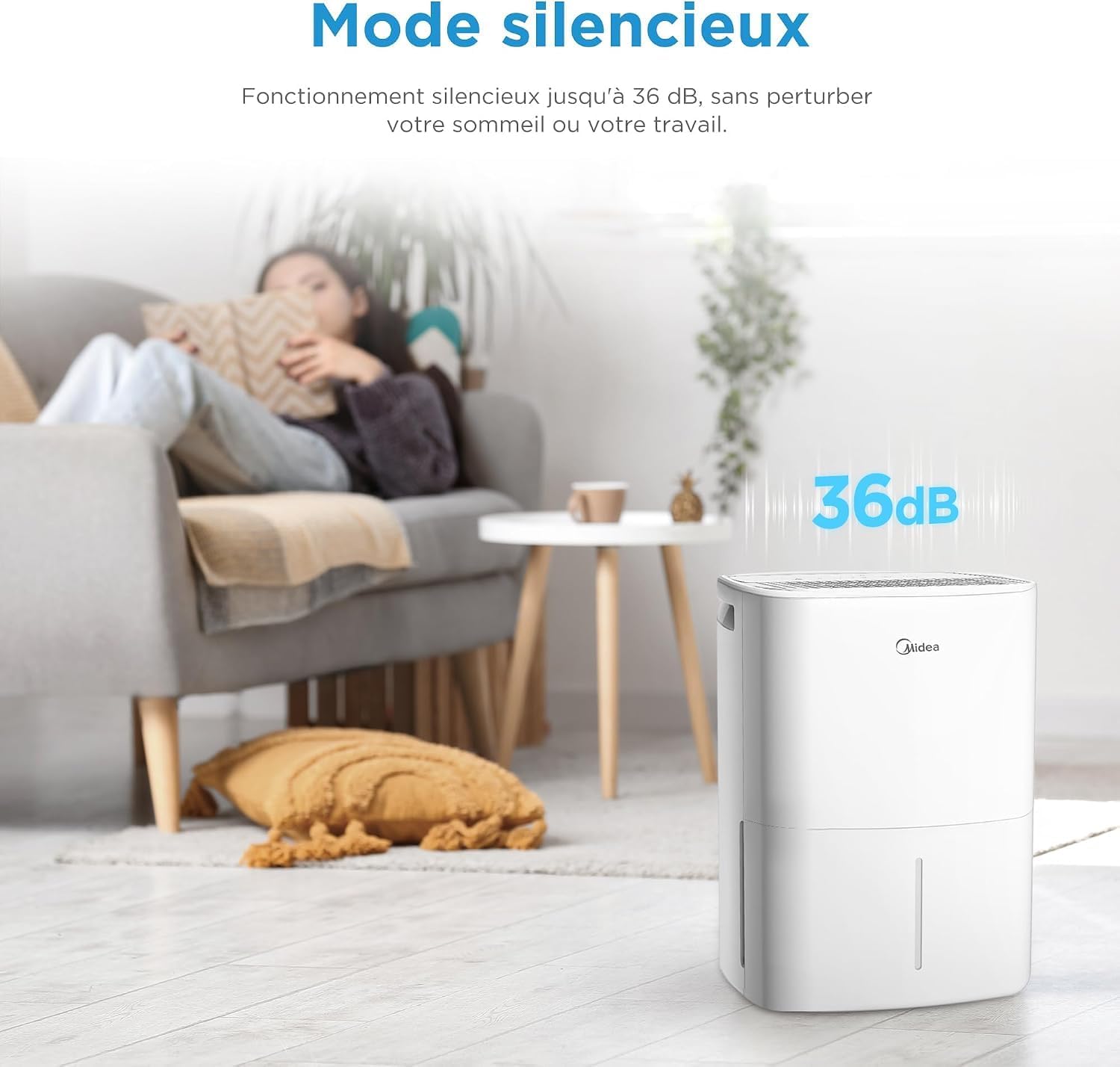 MIDEA Deshumidificateur d air Anti Moisissure 12L - Compresseur Intelligent et APP - Absorbeur d'humidité electrique - Séchage du Linge, Capteur d'humidité Auto et anti-condensation - Idéal pour 35m²