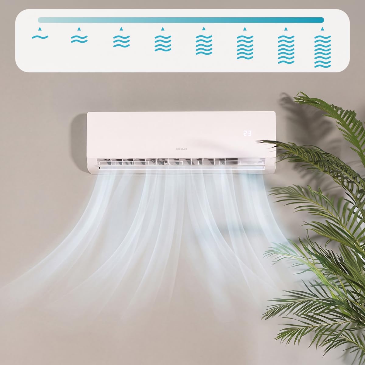 Cecotec Split Climatisation AirClima 24000 Smartfresh - 24 000 BTU, Inverter, Pompe à Chaleur, 5 Modes, 8 Vitesses