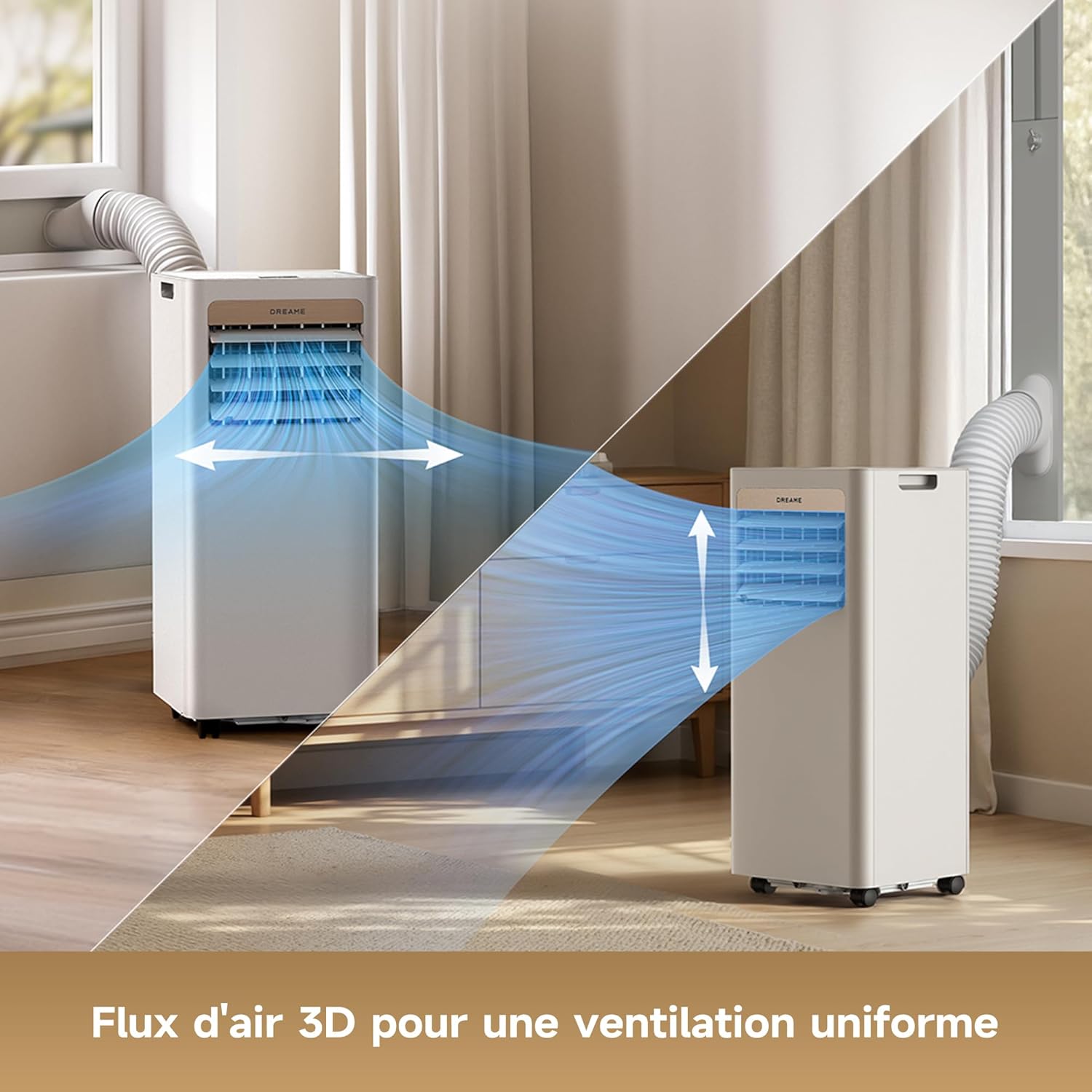 DREAME P-Wind10 7000 BTU Climatiseur portable 3-en-1 – Flux d'air 3D, WiFi, télécommande