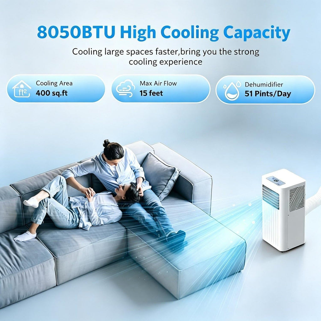 Climatiseur Portable UofZc 18 000 BTU - Mobile sur Pied avec Télécommande et Roulettes