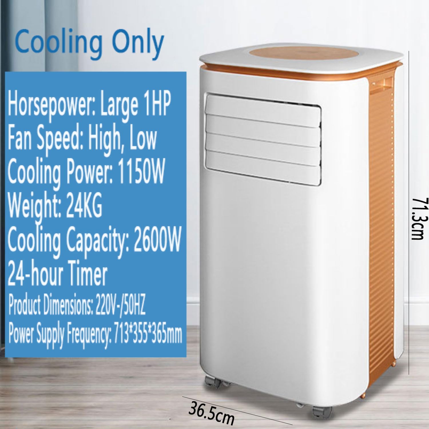 Climatiseur Portable 7 000 BTU 3 en 1 - Télécommande, Minuterie 24h, Oscillation 120°, 2 Vitesses