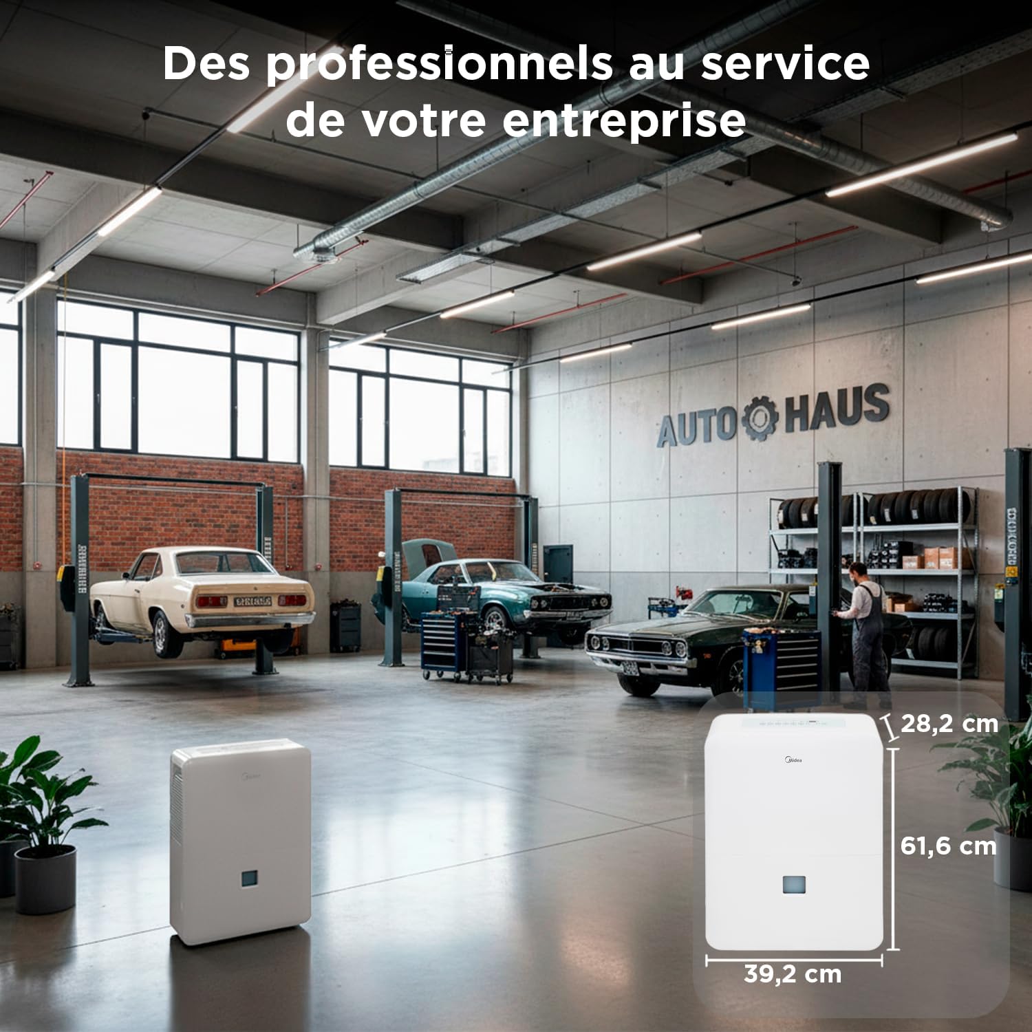 MIDEA Déshumidificateur d air Anti Moisissure intérieur 50 L/Jour | Réservoir amovible 6L, APP/Wifi, Mode Confort, Minuterie 24H | Déshumidificateur industriel de grande capacité jusqu’à 120m²/300 m³