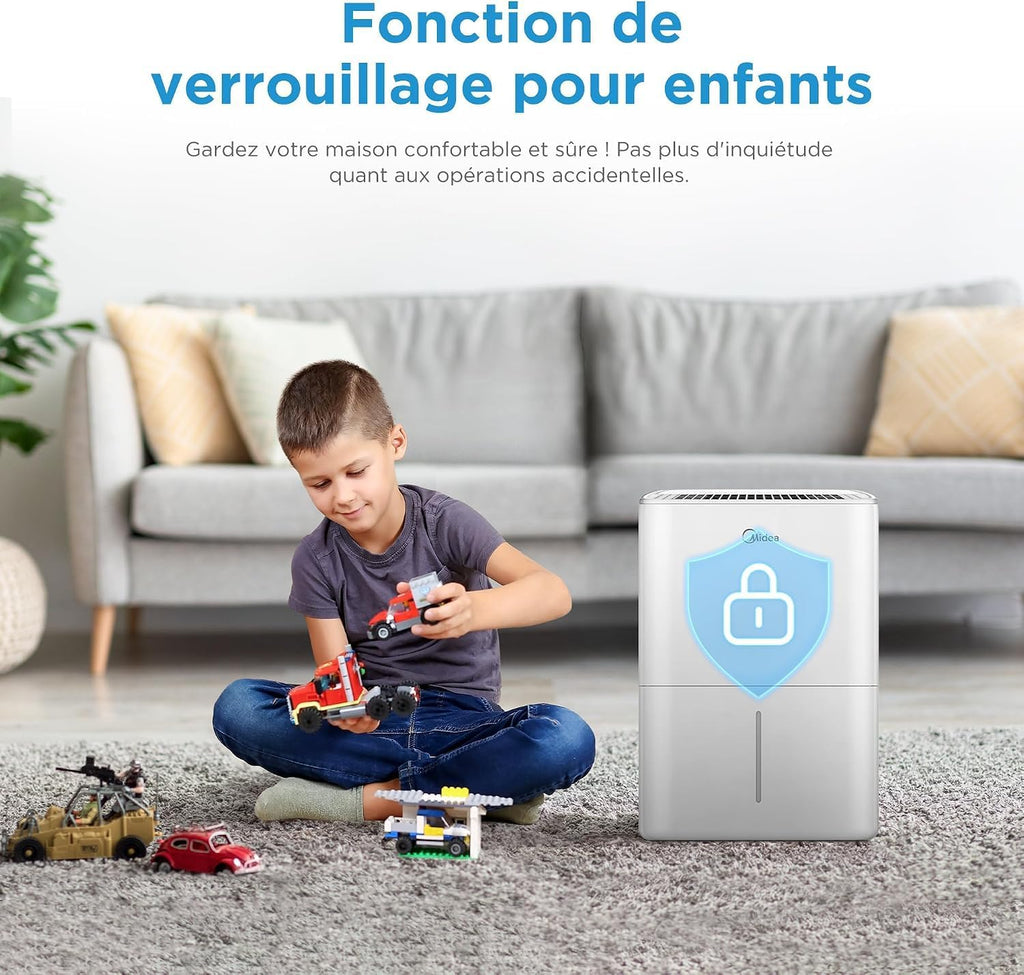 MIDEA Deshumidificateur d air Anti Moisissure 12L - Compresseur Intelligent et APP - Absorbeur d'humidité electrique - Séchage du Linge, Capteur d'humidité Auto et anti-condensation - Idéal pour 35m²
