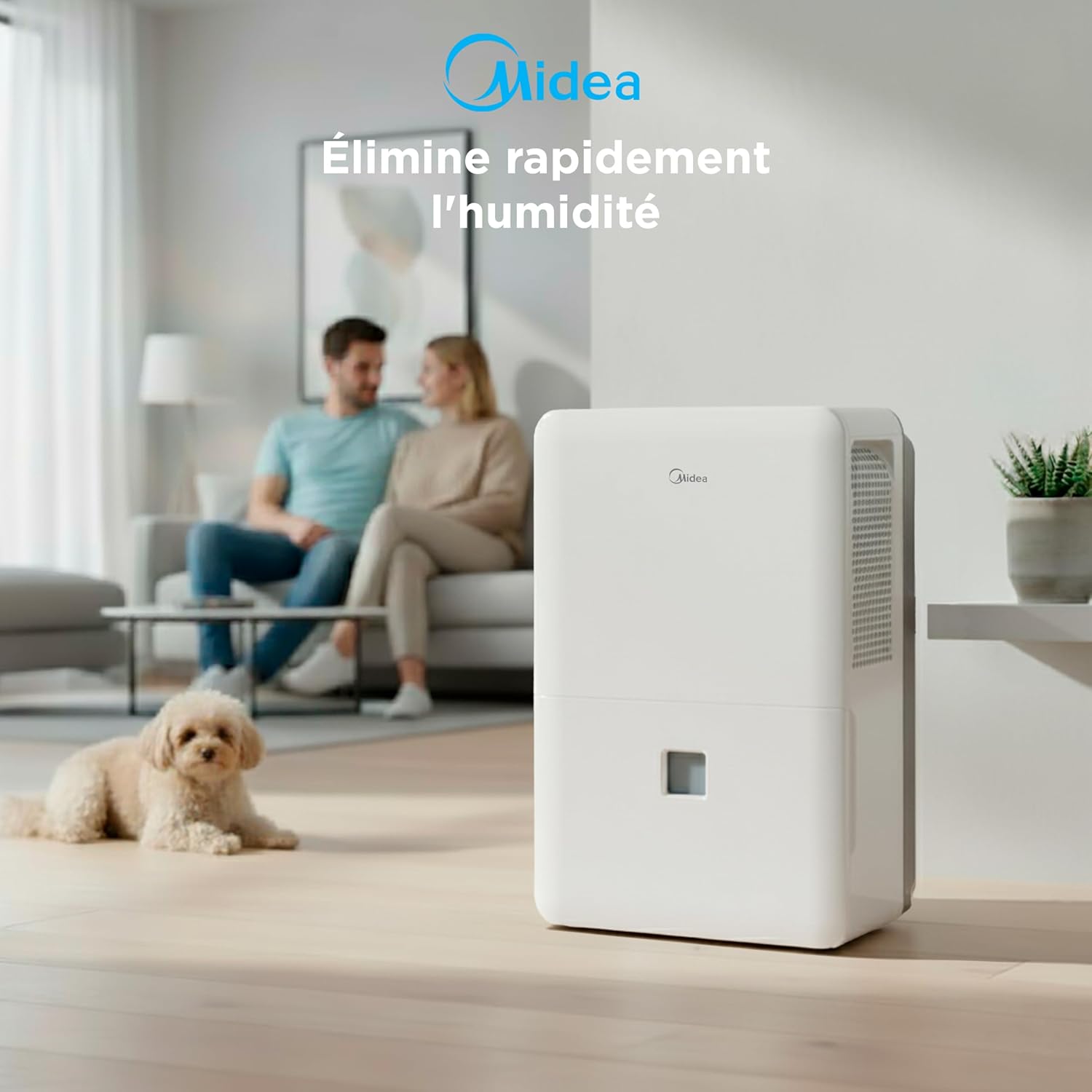 MIDEA Déshumidificateur d air Anti Moisissure intérieur 50 L/Jour | Réservoir amovible 6L, APP/Wifi, Mode Confort, Minuterie 24H | Déshumidificateur industriel de grande capacité jusqu’à 120m²/300 m³