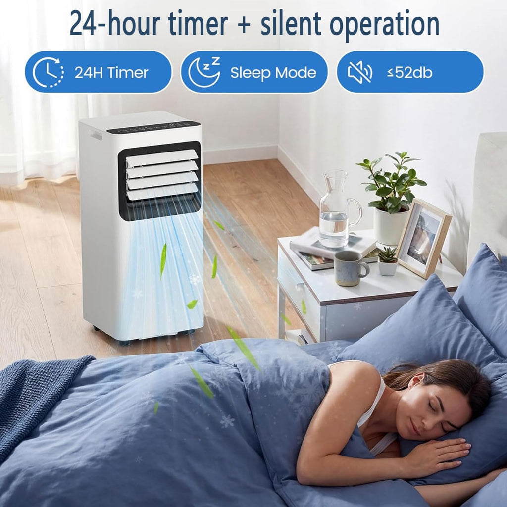 Climatiseur portable 10 000 BTU – Silencieux, télécommande, écran LED, kit fenêtre