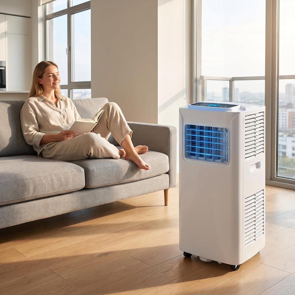Climatiseur Portable 7000 BTU - Refroidissement, Ventilation et Déshumidification avec Télécommande, Oscillation et Kit d'Installation