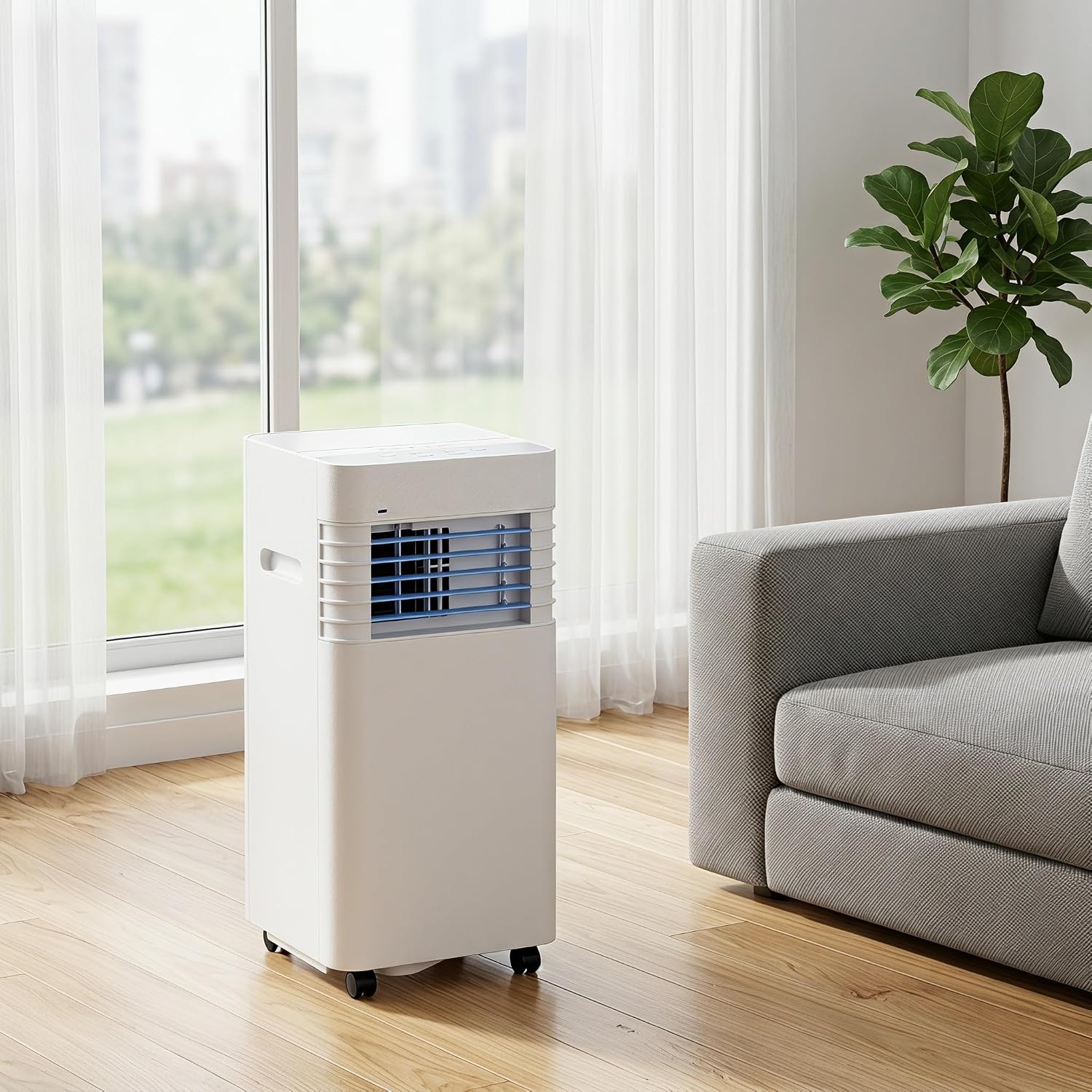 Climatiseur Portable 12 000 BTU - Refroidissement, Ventilation et Déshumidification avec Télécommande et Oscillation