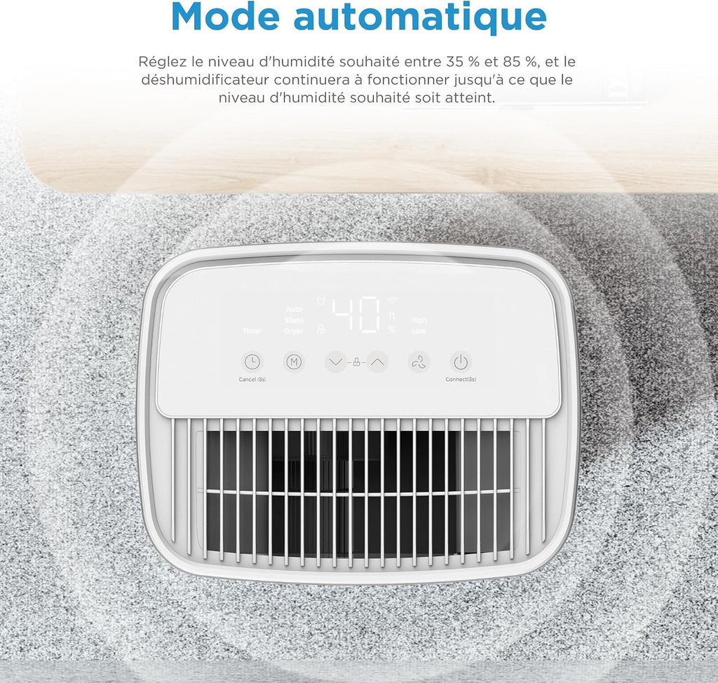 MIDEA Deshumidificateur d air Anti Moisissure 12L - Compresseur Intelligent et APP - Absorbeur d'humidité electrique - Séchage du Linge, Capteur d'humidité Auto et anti-condensation - Idéal pour 35m²