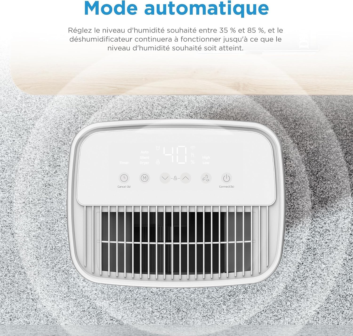 MIDEA Deshumidificateur d air Anti Moisissure 12L - Compresseur Intelligent et APP - Absorbeur d'humidité electrique - Séchage du Linge, Capteur d'humidité Auto et anti-condensation - Idéal pour 35m²