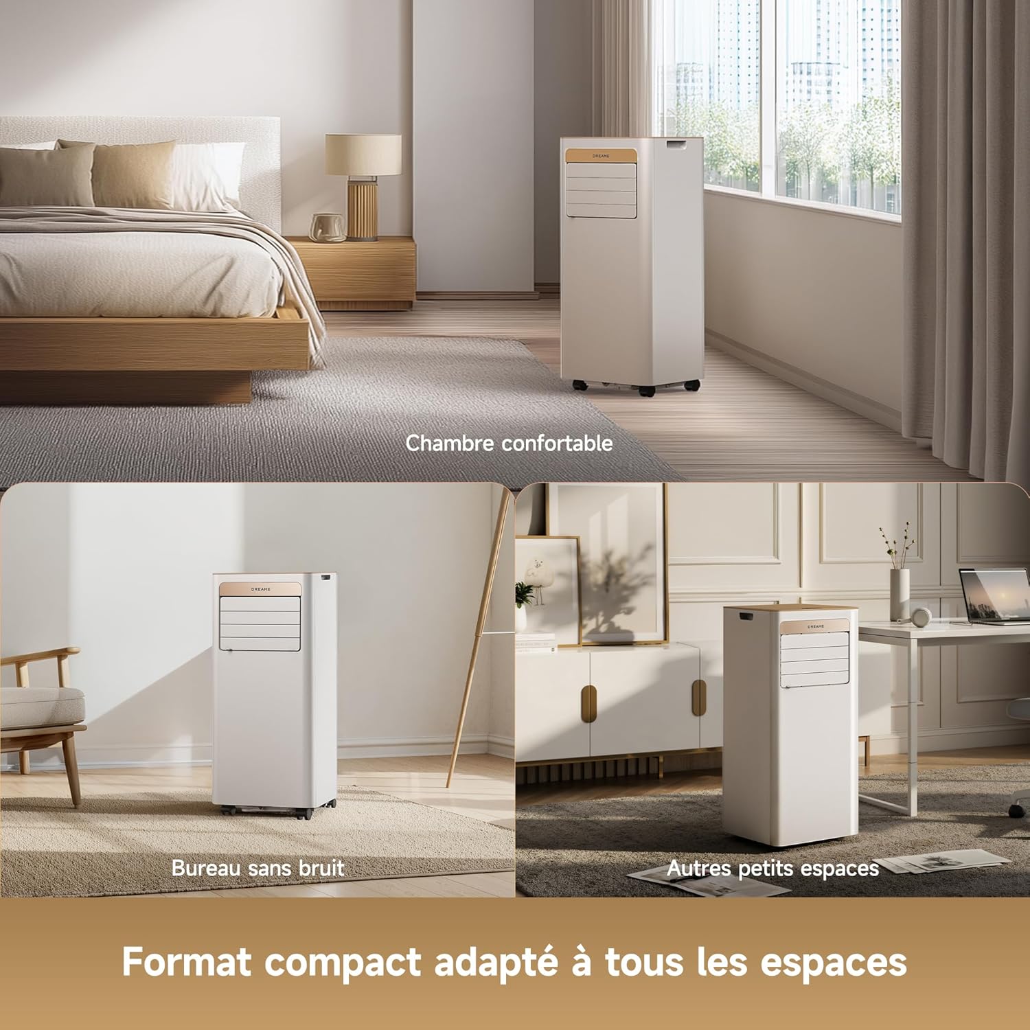 DREAME P-Wind10 7000 BTU Climatiseur portable 3-en-1 – Flux d'air 3D, WiFi, télécommande