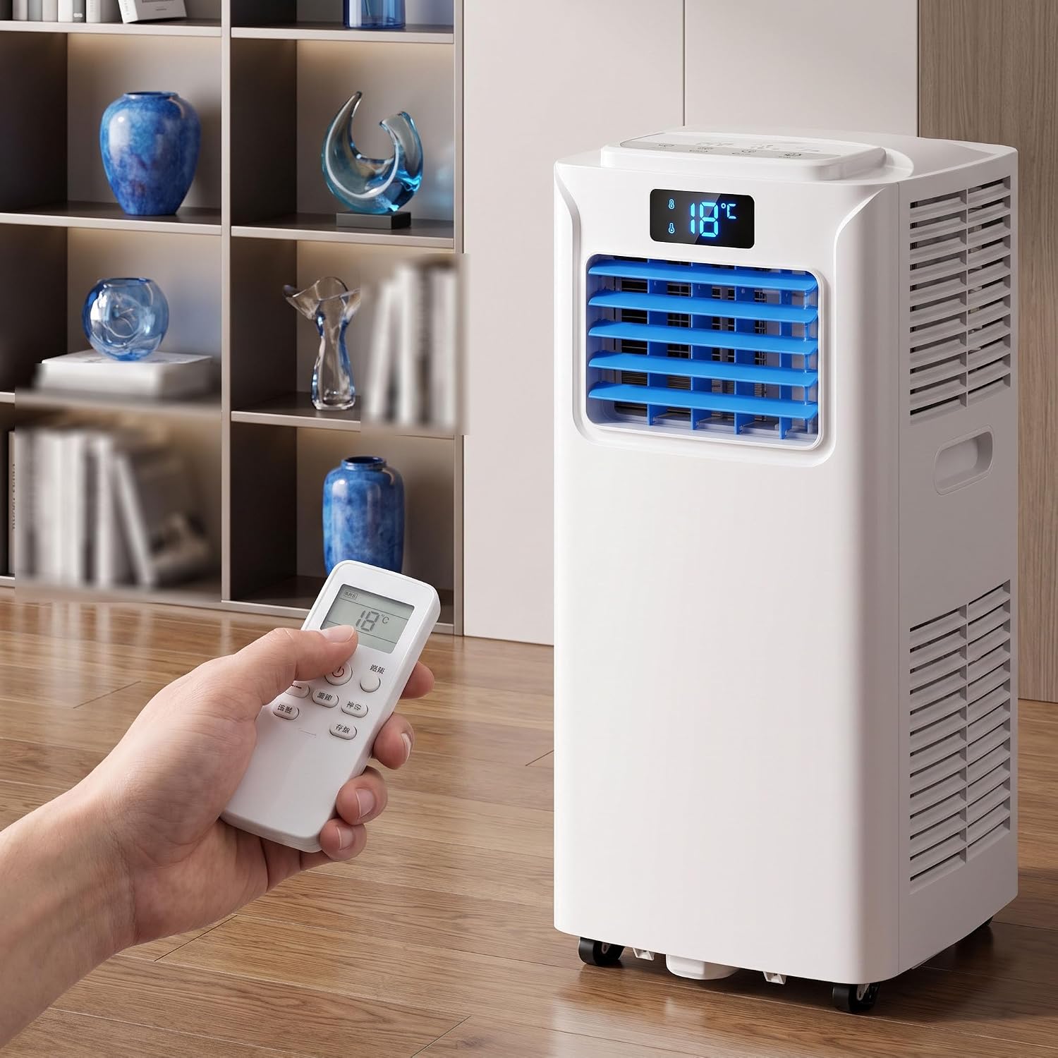 Climatiseur Portable 7000 BTU - Refroidissement, Ventilation et Déshumidification avec Télécommande, Oscillation et Kit d'Installation